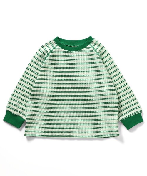 apres les cours（アプレレクール）の「ワッフルボーダーTシャツ（Tシャツ/カットソー・キッズ・レッド/グリーン/ブルー・90/80/130/120/110/100）」の7枚目の写真