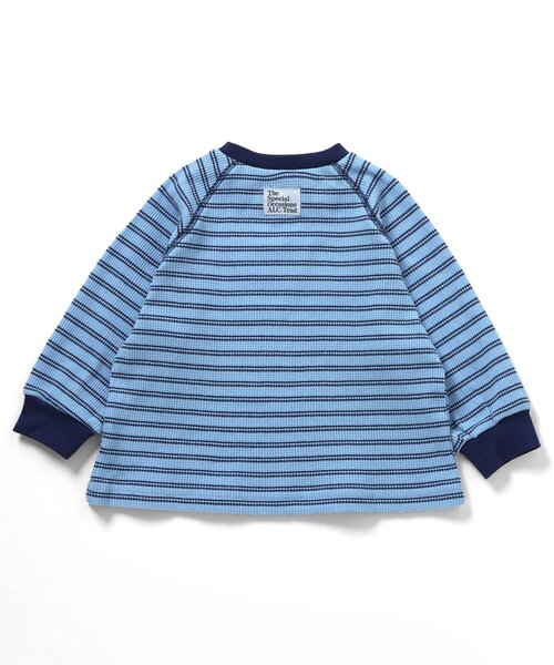 apres les cours（アプレレクール）の「ワッフルボーダーTシャツ（Tシャツ/カットソー・キッズ・レッド/グリーン/ブルー・90/80/130/120/110/100）」の9枚目の写真