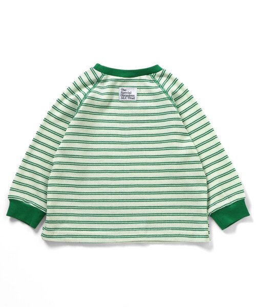 apres les cours（アプレレクール）の「ワッフルボーダーTシャツ（Tシャツ/カットソー・キッズ・レッド/グリーン/ブルー・90/80/130/120/110/100）」の10枚目の写真