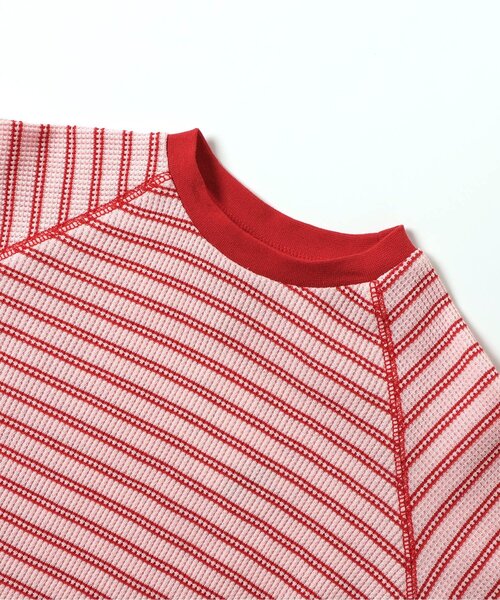 apres les cours（アプレレクール）の「ワッフルボーダーTシャツ（Tシャツ/カットソー・キッズ・レッド/グリーン/ブルー・90/80/130/120/110/100）」の12枚目の写真