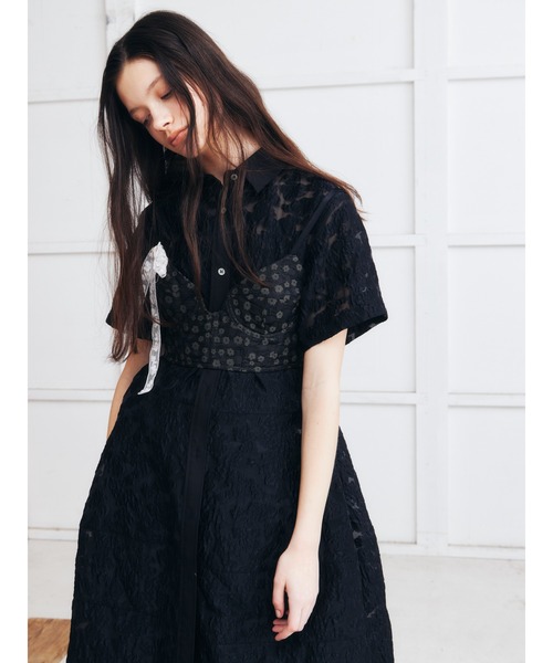 IRENENNE（アイレネ）の「フローラルジャカードブラトップ / Floral Jacquard Bra Top（その他トップス・レディース・ブラック・36）」の4枚目の写真