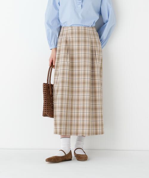 human woman（ヒューマンウーマン）の「◆オリジナル先染めチェックタックスカート（スカート・レディース・ダークインディゴブルー/ベージュ系その他3・SMALL/MEDIUM）」の10枚目の写真