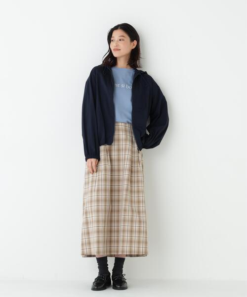 human woman（ヒューマンウーマン）の「◆オリジナル先染めチェックタックスカート（スカート・レディース・ダークインディゴブルー/ベージュ系その他3・SMALL/MEDIUM）」の13枚目の写真