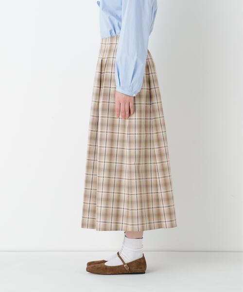 human woman（ヒューマンウーマン）の「◆オリジナル先染めチェックタックスカート（スカート・レディース・ダークインディゴブルー/ベージュ系その他3・SMALL/MEDIUM）」の15枚目の写真