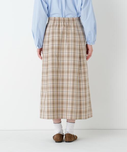 human woman（ヒューマンウーマン）の「◆オリジナル先染めチェックタックスカート（スカート・レディース・ダークインディゴブルー/ベージュ系その他3・SMALL/MEDIUM）」の16枚目の写真