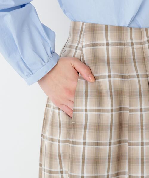 human woman（ヒューマンウーマン）の「◆オリジナル先染めチェックタックスカート（スカート・レディース・ダークインディゴブルー/ベージュ系その他3・SMALL/MEDIUM）」の19枚目の写真