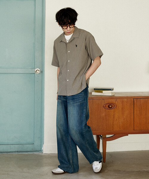 U.S. POLO ASSN.（ユーエスポロアッスン）の「U.S. POLO ASSN.U.S. POLO ASSN. × PUBLUX/ユーエスポロアッスン 別注　ワンポイント オープンカラーシャツ　限定展開（シャツ/ブラウス・メンズ・グレー/チャコールグレー/ブラック/サックスブルー・S/M/L）」の19枚目の写真
