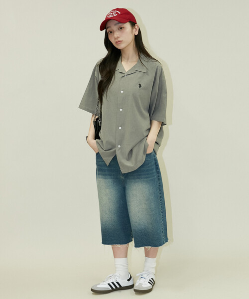 U.S. POLO ASSN.（ユーエスポロアッスン）の「U.S. POLO ASSN.U.S. POLO ASSN. × PUBLUX/ユーエスポロアッスン 別注　ワンポイント オープンカラーシャツ　限定展開（シャツ/ブラウス・メンズ・グレー/チャコールグレー/ブラック/サックスブルー・S/M/L）」の8枚目の写真
