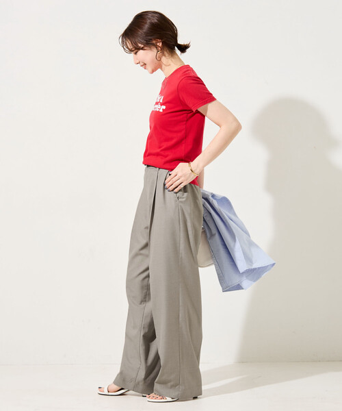 FREAK'S STORE(フリークスストア)の「限定展開 TR 2タック ストレートパンツ (セットアップ対応)(スラックス・レディース・ネイビー/ベージュ/グレー/ナチュラル/ブラック・MEDIUM/SMALL)」の21枚目の写真