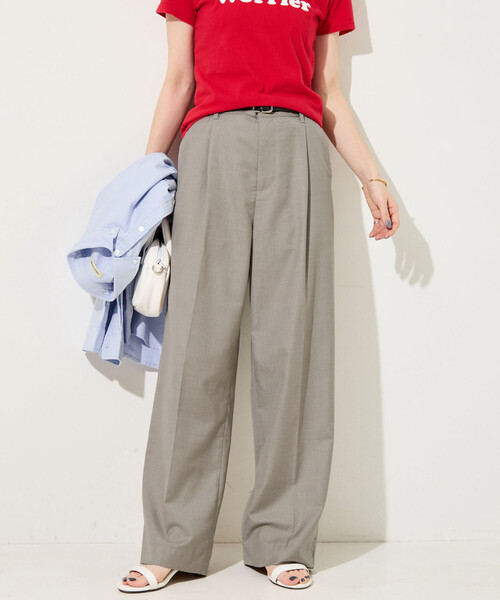 FREAK'S STORE(フリークスストア)の「限定展開 TR 2タック ストレートパンツ (セットアップ対応)(スラックス・レディース・ネイビー/ベージュ/グレー/ナチュラル/ブラック・MEDIUM/SMALL)」の18枚目の写真