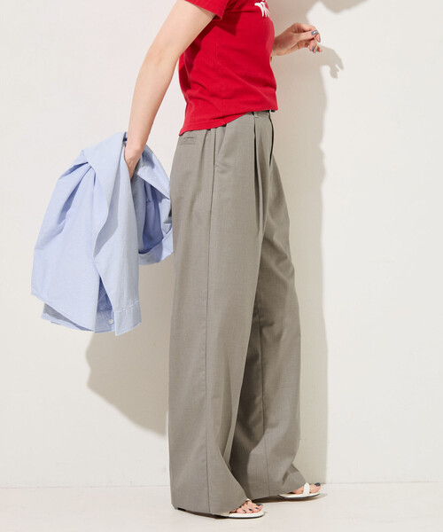 FREAK'S STORE(フリークスストア)の「限定展開 TR 2タック ストレートパンツ (セットアップ対応)(スラックス・レディース・ネイビー/ベージュ/グレー/ナチュラル/ブラック・MEDIUM/SMALL)」の16枚目の写真