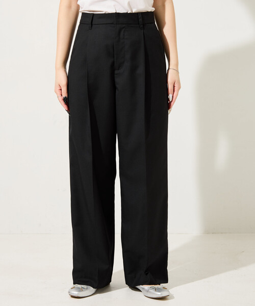 FREAK'S STORE(フリークスストア)の「限定展開 TR 2タック ストレートパンツ (セットアップ対応)(スラックス・レディース・ネイビー/ベージュ/グレー/ナチュラル/ブラック・MEDIUM/SMALL)」の14枚目の写真