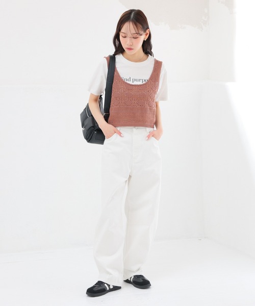 Honeys（ハニーズ）の「透かし編ビスチェ（ニット/セーター・レディース・ブラウン/レッド/アイボリー/ブラック・L/M/S）」の15枚目の写真