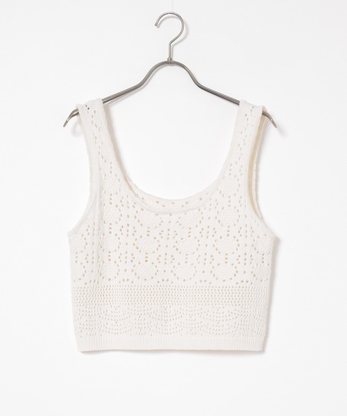 Honeys（ハニーズ）の「透かし編ビスチェ（ニット/セーター・レディース・ブラウン/レッド/アイボリー/ブラック・L/M/S）」の19枚目の写真