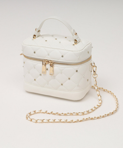 ROYAL PARTY（ロイヤルパーティー）の「パールビジューヴァニティーBAG（ショルダーバッグ・レディース・ピンク/ブルー/オフホワイト/ブラック・FREE）」の14枚目の写真