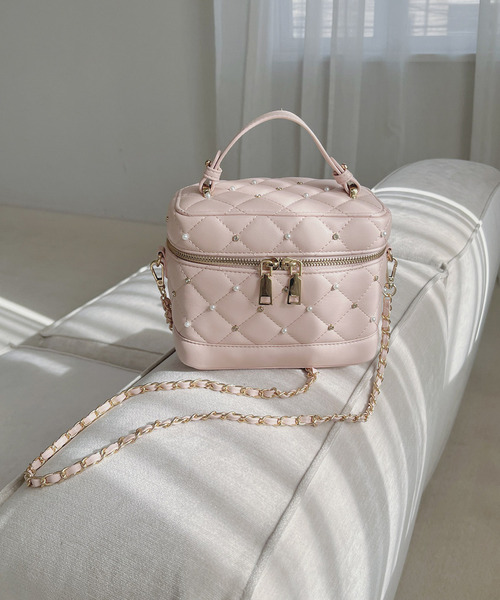 ROYAL PARTY（ロイヤルパーティー）の「パールビジューヴァニティーBAG（ショルダーバッグ・レディース・ピンク/ブルー/オフホワイト/ブラック・FREE）」の4枚目の写真