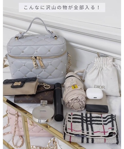 ROYAL PARTY（ロイヤルパーティー）の「パールビジューヴァニティーBAG（ショルダーバッグ・レディース・ピンク/ブルー/オフホワイト/ブラック・FREE）」の13枚目の写真