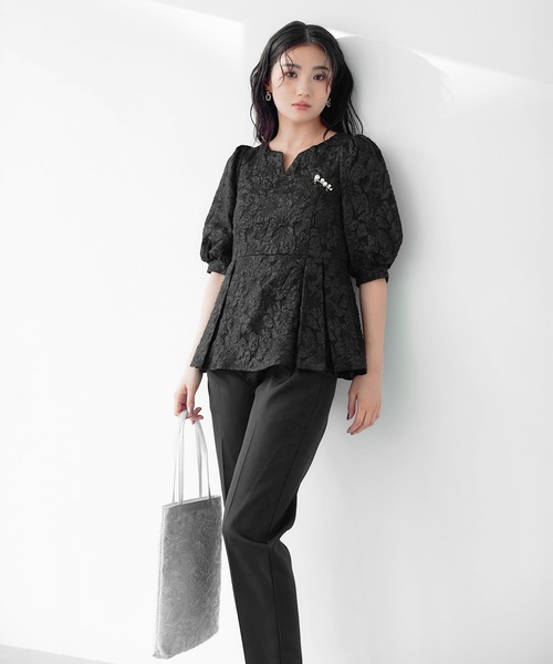 darial(ダリアル)の「【darial】jaqurd peplum set up 入園式 入学式 卒園式 卒業式 お呼ばれ 結婚式 二次会 成人式 同窓会 セレモニードレス パーティドレス オケージョンドレス(セットアップ・レディース・ネイビー/ブラック・M/S)」の2枚目の写真