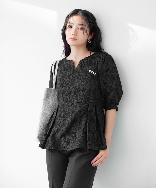 darial(ダリアル)の「【darial】jaqurd peplum set up 入園式 入学式 卒園式 卒業式 お呼ばれ 結婚式 二次会 成人式 同窓会 セレモニードレス パーティドレス オケージョンドレス(セットアップ・レディース・ネイビー/ブラック・M/S)」の3枚目の写真