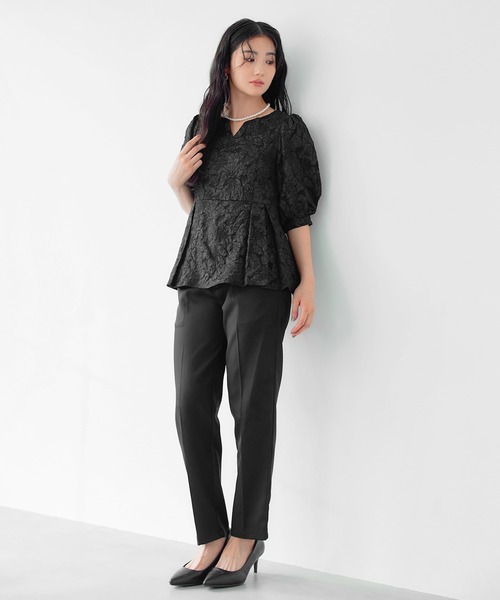 darial(ダリアル)の「【darial】jaqurd peplum set up 入園式 入学式 卒園式 卒業式 お呼ばれ 結婚式 二次会 成人式 同窓会 セレモニードレス パーティドレス オケージョンドレス(セットアップ・レディース・ネイビー/ブラック・M/S)」の5枚目の写真