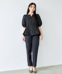 DAZZY（デイジー）の「【darial】きちんと見えて、しっかり隠す / jaqurd peplum set up / ジャガード ペプラム セットアップ 入園式 入学式 卒園式 卒業式 セレモニー ママスーツ お呼ばれ フォーマル 体型カバー 上品 レディース（セットアップ）」