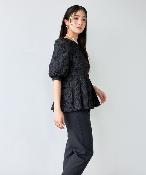 darial(ダリアル)の「【darial】きちんと見えて、しっかり隠す / jaqurd peplum set up / ジャガード ペプラム セットアップ 入園式 入学式 卒園式 卒業式 セレモニー ママスーツ お呼ばれ フォーマル 体型カバー 上品 レディース(セットアップ・レディース・ネイビー/ブラック・M/S)」の21枚目の写真