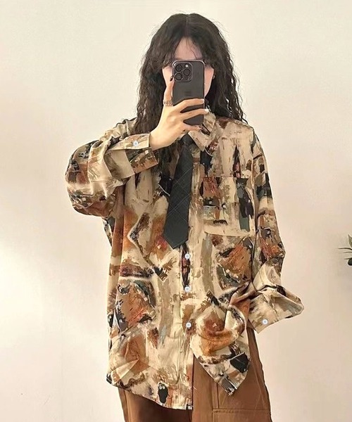 CANVAS+(キャンバスプラス)の「【CANVAS+】ニュアンス柄シャツ(シャツ/ブラウス・レディース・A/B・M)」の5枚目の写真