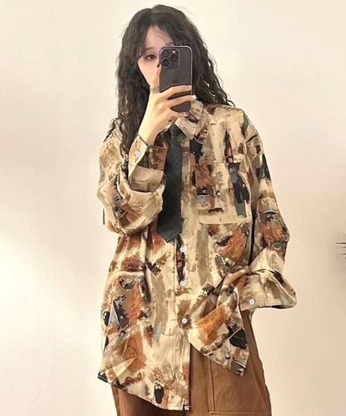 CANVAS+(キャンバスプラス)の「【CANVAS+】ニュアンス柄シャツ(シャツ/ブラウス・レディース・A/B・M)」の6枚目の写真