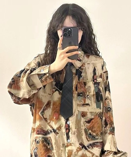 CANVAS+(キャンバスプラス)の「【CANVAS+】ニュアンス柄シャツ(シャツ/ブラウス・レディース・A/B・M)」の7枚目の写真