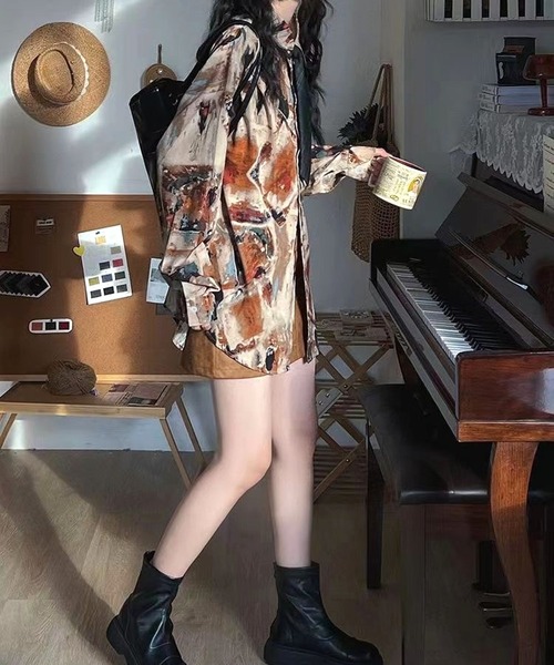 CANVAS+(キャンバスプラス)の「【CANVAS+】ニュアンス柄シャツ(シャツ/ブラウス・レディース・A/B・M)」の11枚目の写真