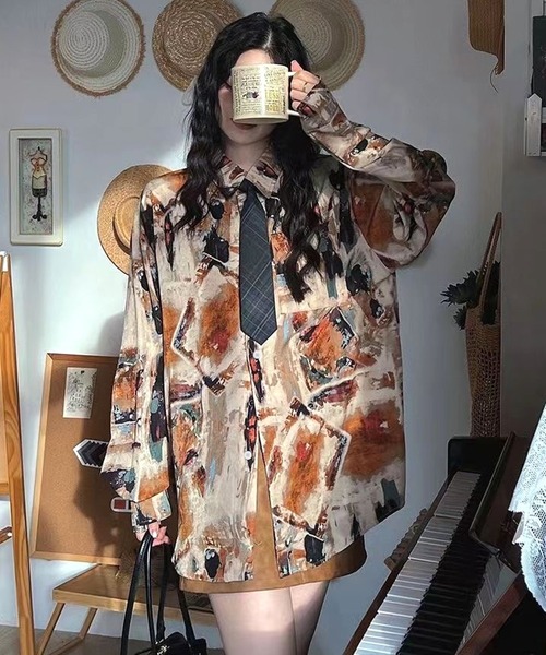 CANVAS+(キャンバスプラス)の「【CANVAS+】ニュアンス柄シャツ(シャツ/ブラウス・レディース・A/B・M)」の13枚目の写真