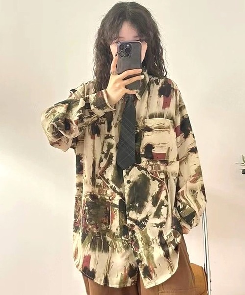 CANVAS+(キャンバスプラス)の「【CANVAS+】ニュアンス柄シャツ(シャツ/ブラウス・レディース・A/B・M)」の16枚目の写真