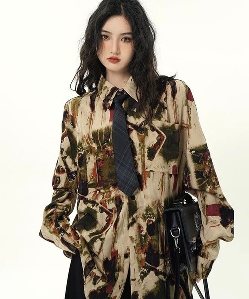 CANVAS+(キャンバスプラス)の「【CANVAS+】ニュアンス柄シャツ(シャツ/ブラウス・レディース・A/B・M)」の18枚目の写真