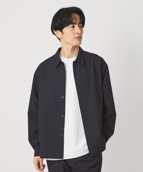 BEAUTY&YOUTH UNITED ARROWS（ビューティーアンドユースユナイテッドアローズ）の「KOMATSU PACK オーバー キャンプカラー シャツ FORM型 セットアップ対応 撥水 ウォッシャブル（シャツ/ブラウス・メンズ・ネイビー/ダークグレー/モカ・XL/L/M/S）」の4枚目の写真