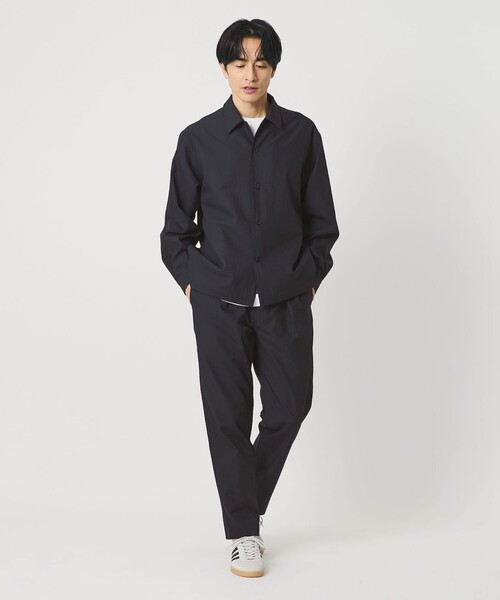 BEAUTY&YOUTH UNITED ARROWS（ビューティーアンドユースユナイテッドアローズ）の「KOMATSU PACK オーバー キャンプカラー シャツ FORM型 セットアップ対応 撥水 ウォッシャブル（シャツ/ブラウス・メンズ・ネイビー/ダークグレー/モカ・XL/L/M/S）」の8枚目の写真