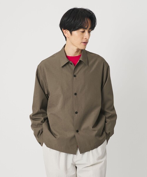 BEAUTY&YOUTH UNITED ARROWS（ビューティーアンドユースユナイテッドアローズ）の「KOMATSU PACK オーバー キャンプカラー シャツ FORM型 セットアップ対応 撥水 ウォッシャブル（シャツ/ブラウス・メンズ・ネイビー/ダークグレー/モカ・XL/L/M/S）」の9枚目の写真