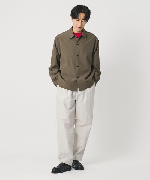BEAUTY&YOUTH UNITED ARROWS（ビューティーアンドユースユナイテッドアローズ）の「KOMATSU PACK オーバー キャンプカラー シャツ FORM型 セットアップ対応 撥水 ウォッシャブル（シャツ/ブラウス・メンズ・ネイビー/ダークグレー/モカ・XL/L/M/S）」の10枚目の写真