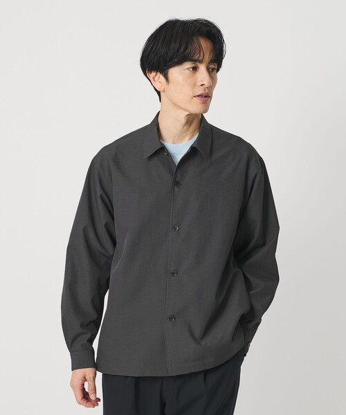 BEAUTY&YOUTH UNITED ARROWS（ビューティーアンドユースユナイテッドアローズ）の「KOMATSU PACK オーバー キャンプカラー シャツ FORM型 セットアップ対応 撥水 ウォッシャブル（シャツ/ブラウス・メンズ・ネイビー/ダークグレー/モカ・XL/L/M/S）」の13枚目の写真