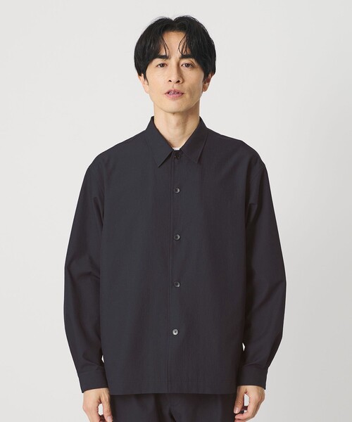 BEAUTY&YOUTH UNITED ARROWS（ビューティーアンドユースユナイテッドアローズ）の「KOMATSU PACK オーバー キャンプカラー シャツ FORM型 セットアップ対応 撥水 ウォッシャブル（シャツ/ブラウス・メンズ・ネイビー/ダークグレー/モカ・XL/L/M/S）」の14枚目の写真