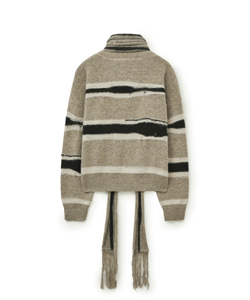 PORTERNA(ポルテナ)の「STRIPE DISTRESSED SWEATER SCARF SET-BEIGE(ニット/セーター・レディース・その他・OS)」の14枚目の写真