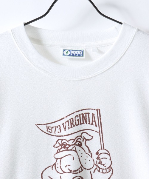 DISCUS（ディスカス）の「DISCUS/ディスカス COOLMAX(R) 梨地 オーバーサイズ カレッジロゴ アニマルロゴ 半袖Tシャツ レディース メンズ（Tシャツ/カットソー・メンズ・スミクロ/ホワイト/ホワイト系その他/グレイッシュブルー・M/L/LL）」の14枚目の写真