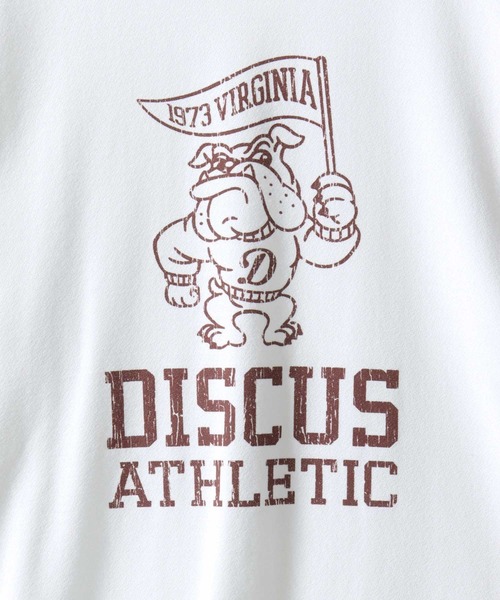 DISCUS（ディスカス）の「DISCUS/ディスカス COOLMAX(R) 梨地 オーバーサイズ カレッジロゴ アニマルロゴ 半袖Tシャツ レディース メンズ（Tシャツ/カットソー・メンズ・スミクロ/ホワイト/ホワイト系その他/グレイッシュブルー・M/L/LL）」の11枚目の写真