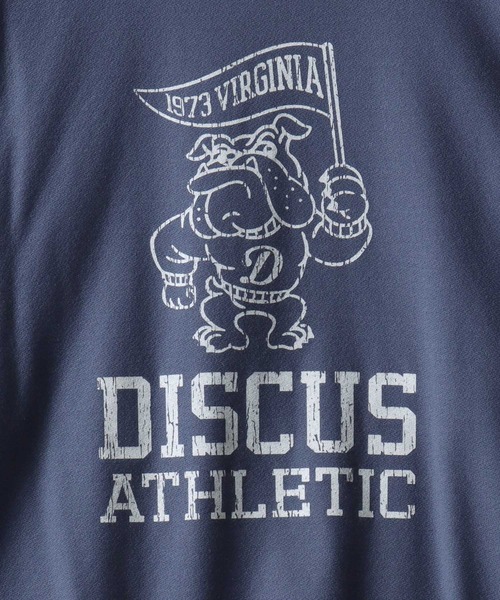 DISCUS（ディスカス）の「DISCUS/ディスカス COOLMAX(R) 梨地 オーバーサイズ カレッジロゴ アニマルロゴ 半袖Tシャツ レディース メンズ（Tシャツ/カットソー・メンズ・スミクロ/ホワイト/ホワイト系その他/グレイッシュブルー・M/L/LL）」の12枚目の写真