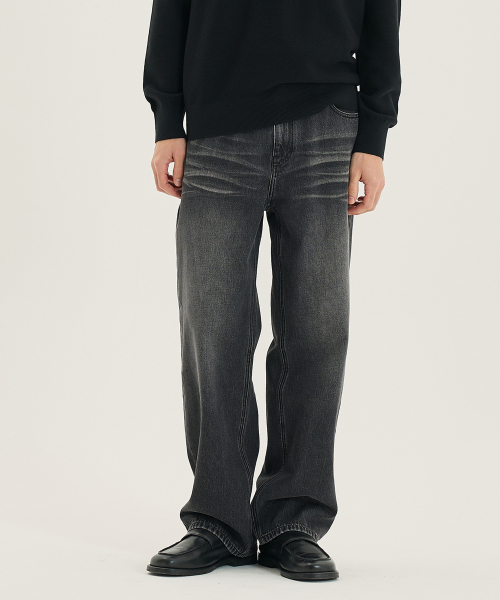 MINDBRIDGE(マインドブリッジ)の「ワイドグレー デニムパンツ(デニムパンツ・メンズ・ダークグレー・36/34/32/30/31/33/29)」の1枚目の写真