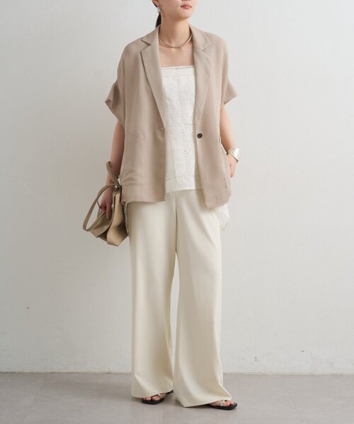 LOUNGEDRESS（ラウンジドレス）の「2WAYパネルレース刺繍キャミ（キャミソール・レディース・オフホワイト/ブラック・FREE）」の20枚目の写真