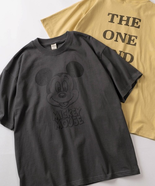 Disney(ディズニー)の「【71】【Disney/ディズニー】ミッキーマウス ユーズドライク クルーネックTシャツ/バックプリント/ユニセックス/レディース/メンズ(Tシャツ/カットソー・レディース・イエロー/アイボリー系2/グレー系2/アイボリー系/グレー系/ブルーグレー/アイボリー系1/グレー系1・XL/L/M)」の4枚目の写真