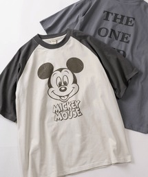 【71】【Disney/ディズニー】ミッキーマウス ユーズドライク クルーネックTシャツ/バックプリント/ユニセックス/レディース/メンズ