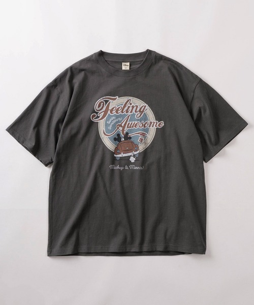 Disney(ディズニー)の「【71】【Disney/ディズニー】ミッキーマウス ユーズドライク クルーネックTシャツ/バックプリント/ユニセックス/レディース/メンズ(Tシャツ/カットソー・レディース・イエロー/アイボリー系2/グレー系2/アイボリー系/グレー系/ブルーグレー/アイボリー系1/グレー系1・XL/L/M)」の9枚目の写真