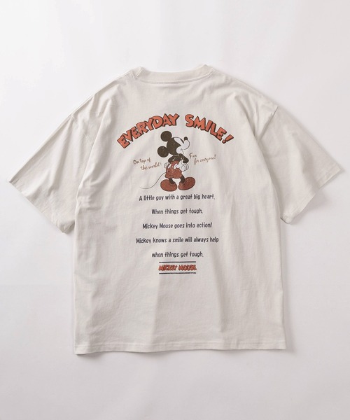 Disney(ディズニー)の「【71】【Disney/ディズニー】ミッキーマウス ユーズドライク クルーネックTシャツ/バックプリント/ユニセックス/レディース/メンズ(Tシャツ/カットソー・レディース・イエロー/アイボリー系2/グレー系2/アイボリー系/グレー系/ブルーグレー/アイボリー系1/グレー系1・XL/L/M)」の12枚目の写真
