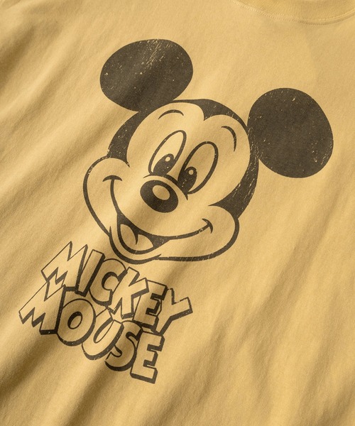 Disney(ディズニー)の「【71】【Disney/ディズニー】ミッキーマウス ユーズドライク クルーネックTシャツ/バックプリント/ユニセックス/レディース/メンズ(Tシャツ/カットソー・レディース・イエロー/アイボリー系2/グレー系2/アイボリー系/グレー系/ブルーグレー/アイボリー系1/グレー系1・XL/L/M)」の16枚目の写真